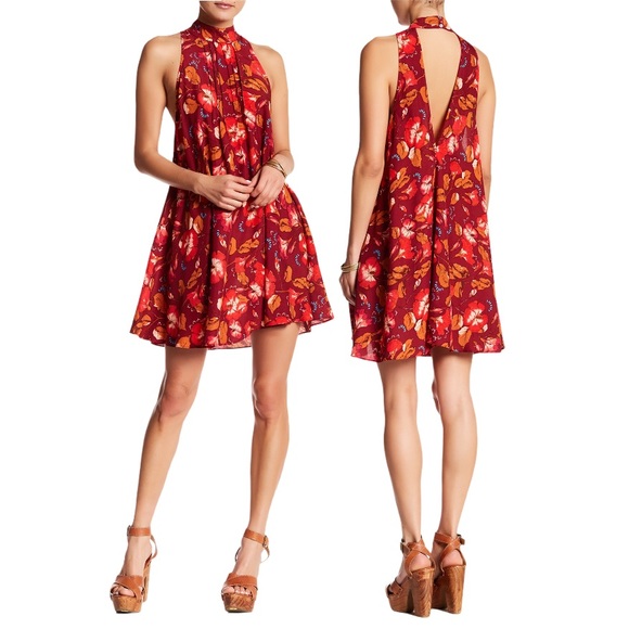 Free People Dresses & Skirts - NWT Free People Beaux Raspberry Floral Dress small
